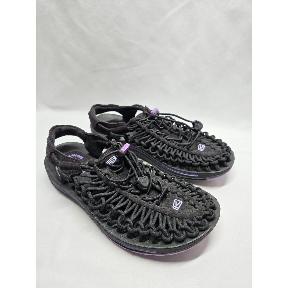 Keen Uneek Braided Bungee Sandals -Women's US 6- Black Purple - Hiking Sandals
